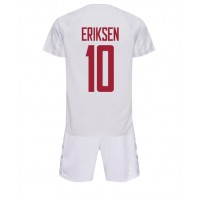Danmark Christian Eriksen #10 Bortedraktsett Barn VM 2022 Kortermet (+ Korte bukser)